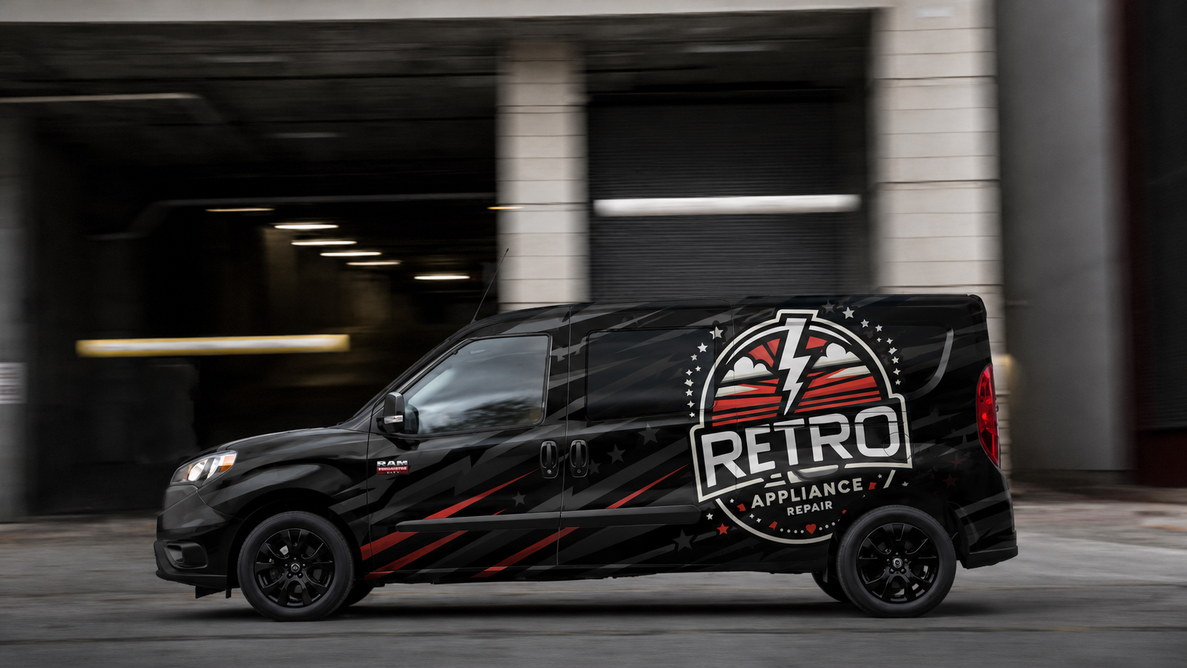 Retro Appliance Repair service van
